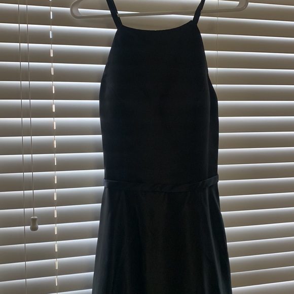 High Neck Black Floor Length Bridesmaids Dress - Picture 3 of 4